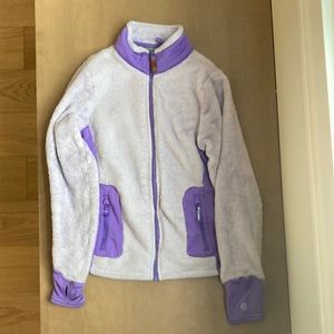 Champion girls fleece full zip with pockets, lilac, size 10/12 girls